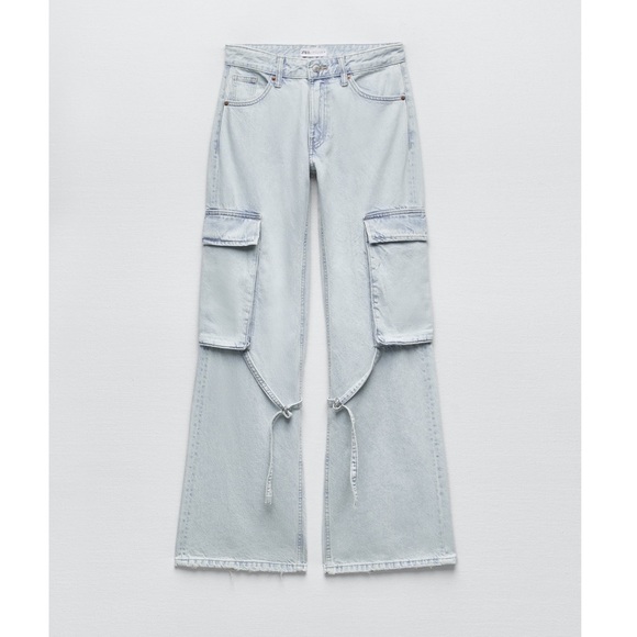 Zara MID -RISE TRF CARGO JEANS - Picture 5 of 16